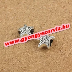   Pandora stílusú fémgyöngy. Charm. Tengeri csillag. 7x14mm. Leárazva!