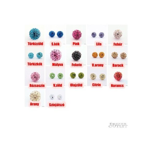 Shamballa gyöngy. Kristály gyöngy. 8mm. 30 szín! Mindig akcióban!