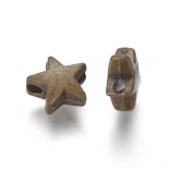 20db. Fém köztes gyöngy. Csillag. 8mm. Antik bronz szín.
