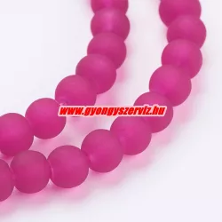 Matt üveggyöngy. 6, 8, 10mm. Sötét pink. 20db/csomag.