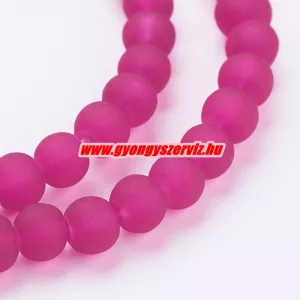 Matt üveggyöngy. 6, 8, 10mm. Sötét pink. 20db/csomag.