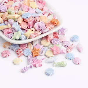 Leárazás! Műanyag gyöngy mix. Tengeri mix. 10g/csomag.