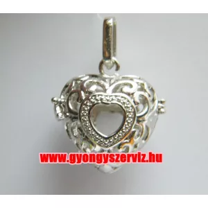 Leárazás! Angyalhívó medál. platina szín. 27x40x20mm.