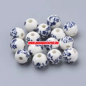  Porcelán ékszer gyöngy. 6mm.