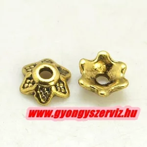 20db gyöngykupak. 7.5x2.5mm. Antik arany szín.