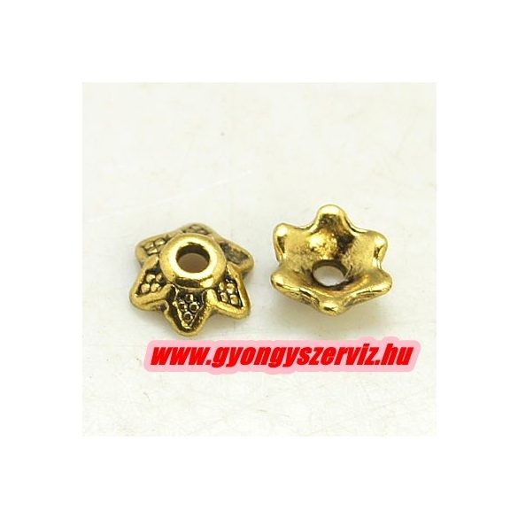 20db gyöngykupak. 7.5x2.5mm. Antik arany szín.