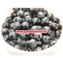   10db. Ásványgyöngy, féldrágakő gyöngy. Hópehely obszidián.  10mm.