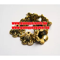 20db gyöngykupak. 9x5mm. Antik arany szín.