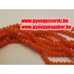   Kiárusítás!  20db. Csiszolt üveggyöngy. 6x8mm. Narancs. Mindig akcióban!