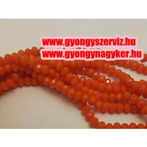 Kiárusítás!  20db. Csiszolt üveggyöngy. 6x8mm. Narancs. Mindig akcióban!