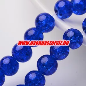 Roppantott üveggyöngy. 6mm, 8mm. Sötétkék.  20db/csomag.