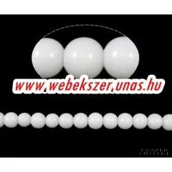 Üveggyöngy. 8mm. Alabástrom fehér. 10db/csomag.