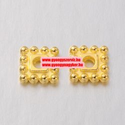 20db. Négyzet, köztes fémgyöngy. 7mm. Arany szín.