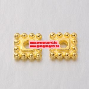 20db. Négyzet, köztes fémgyöngy. 7mm. Arany szín.