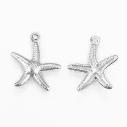   Acél medál. Charm, fityegő. Tengeri csillag. 16.5x13.5x1mm.
