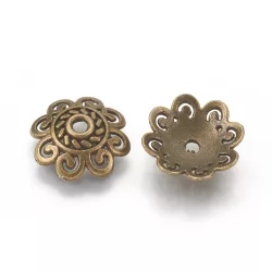 20db gyöngykupak. 12x4mm. Antik bronz szín.