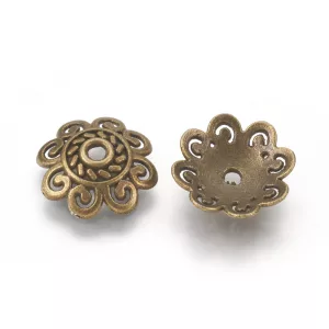 20db gyöngykupak. 12x4mm. Antik bronz szín.