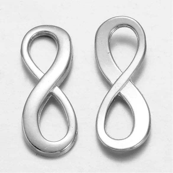 10db. Végtelen jel, köztes gyöngy. 8x22.5mm. Platina szín.