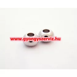 Acél köztes, köztes fémgyöngy. Platina szín. 6x4mm.
