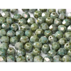 Kiárusítás! 20db. Cseh csiszolt gyöngy. 8mm. Türkiz.