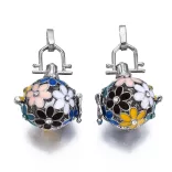 Leárazás! Angyalhívó medál. Virágok, kristályokkal. Platina szín.