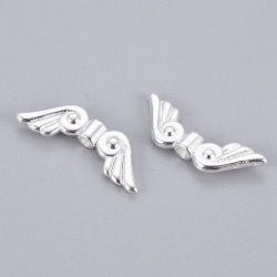 10db. Angyalszárny köztes gyöngy. 22x7mm. Ezüst szín.