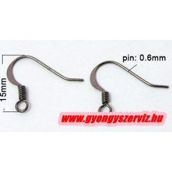 50db.  Fülbevaló alap. Horog. Fekete.