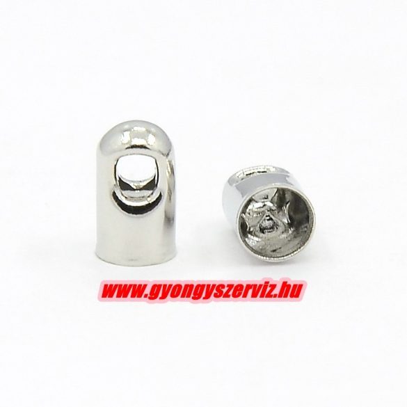 100db. Zsinór vég, szalag vég. 7x4mm. Platina szín.