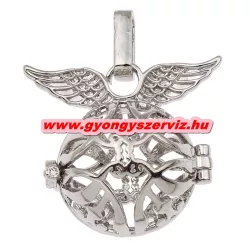 Leárazás! Angyalhívó medál.  Szárnyas. Platina szín.
