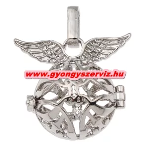 Leárazás! Angyalhívó medál.  Szárnyas. Platina szín.