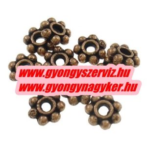50db. Korong. 6x2mm. Antik réz színű. Fémgyöngy, köztes gyöngy.