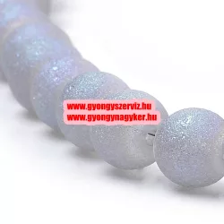   Fémgőzölt , matt üveggyöngy. 6mm. Tengerkék.   20db/csomag.