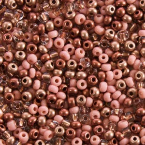 Kiárusítás!  Preciosa   bronzos kásagyöngy mix. 20g/csomag. Mindig akcióban!