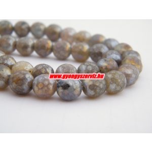 Csiszolt labradorit aura ásványgyöngy. 10mm.