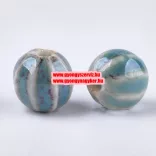 Porcelángyöngy. 11x11x10mm. Kadét kék.