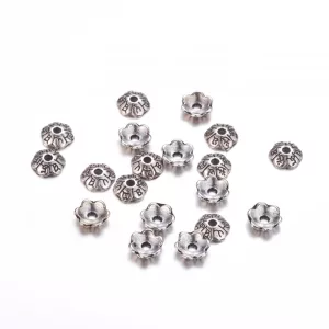 20 db. gyöngykupak.6mm. Antik ezüst szín.