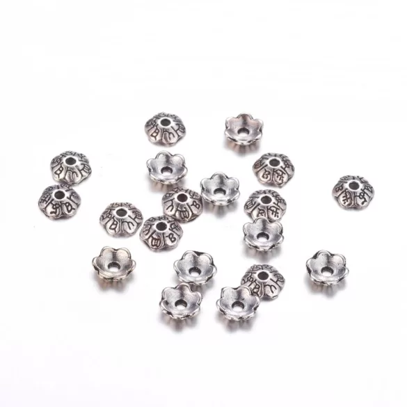 20 db. gyöngykupak.6mm. Antik ezüst szín.
