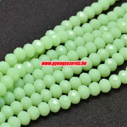   Kiárusítás!  20db. Csiszolt üveggyöngy, fánkgyöngy. 6x8mm. Világos almazöld. Mindig akcióban!