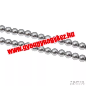 Üveggyöngy. Tekla gyöngy. 10mm. Ezüst.  10db/csomag.