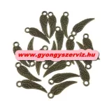 10db. Fém medál, fityegő. Angyal szárny. 5x17 mm. Antik bronz szín.