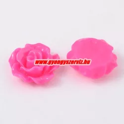 Fűzhető gyanta virág kaboson. 9x7mm. Pink.