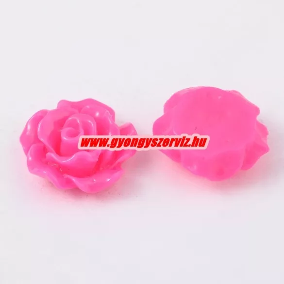 Fűzhető gyanta virág kaboson. 9x7mm. Pink.