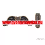 10db. Angyalszárny. 20x7x3mm. Antik réz szín. Fémgyöngy, köztes gyöngy.