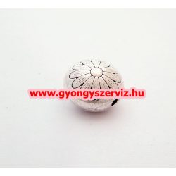   Diszkosz. 12x8mm. Antik ezüst szín. Fémgyöngy, köztes gyöngy.