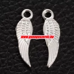   10db. Fém medál, fityegő. Angyalszárny. 18x5mm. Ezüst szín.
