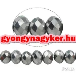 Kiárusítás!  10db. Csiszolt üveggyöngy. 10mm. Hematit. 