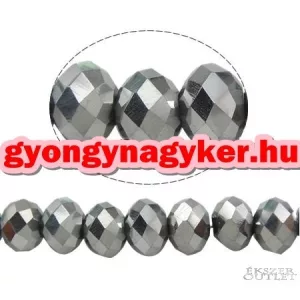 Kiárusítás!  10db. Csiszolt üveggyöngy. 10mm. Hematit. 