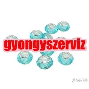 Pandora stílusú üveggyöngy. Csiszolt kristálygyöngy. 10 szín! Leárazva!