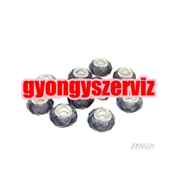 Pandora stílusú üveggyöngy. Csiszolt kristálygyöngy. 10 szín! Leárazva!