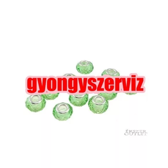 Pandora stílusú üveggyöngy. Csiszolt kristálygyöngy. 10 szín! Leárazva!